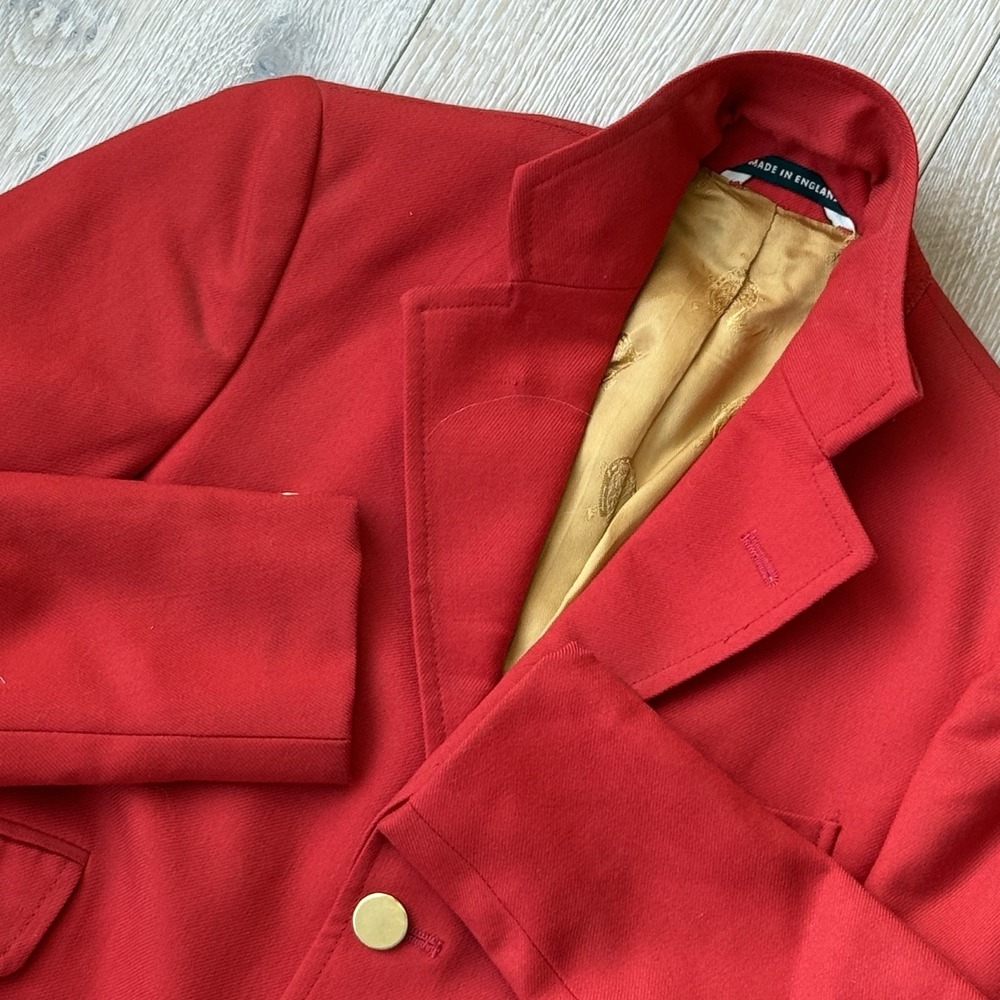 RARE Pytchley Red Equestrian Hunting‎ Riding Jacket/Blazer Made in England 29T